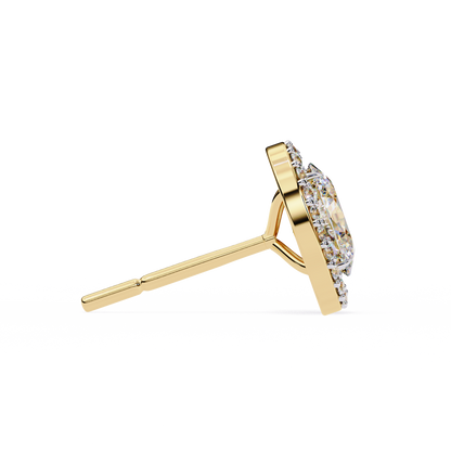 The Elara Floating Diamond Studs Earrings in Yellow Gold - 0.97 Ct