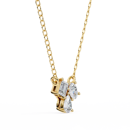 The Trinity Cluster: A Multi-Shape Diamond Statement Pendant- 0.93 Ct