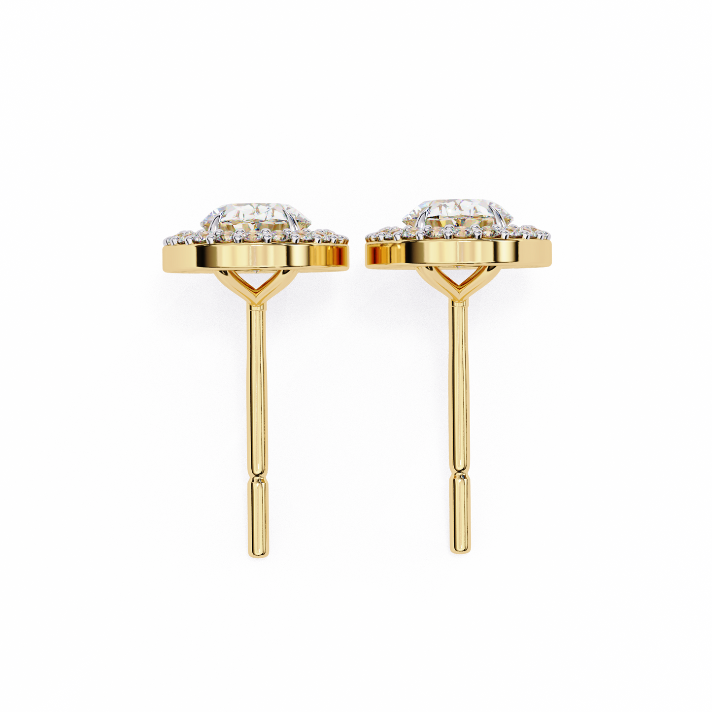 The Elara Floating Diamond Studs Earrings in Yellow Gold - 0.97 Ct