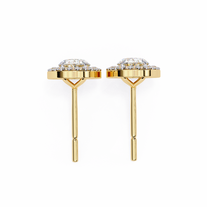 The Elara Floating Diamond Studs Earrings in Yellow Gold - 0.97 Ct
