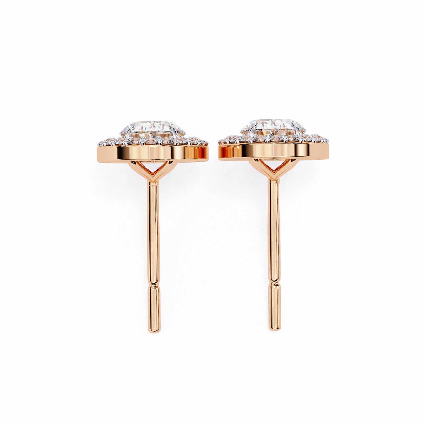 The Elara Floating Diamond Studs Earrings in Yellow Gold - 0.97 Ct