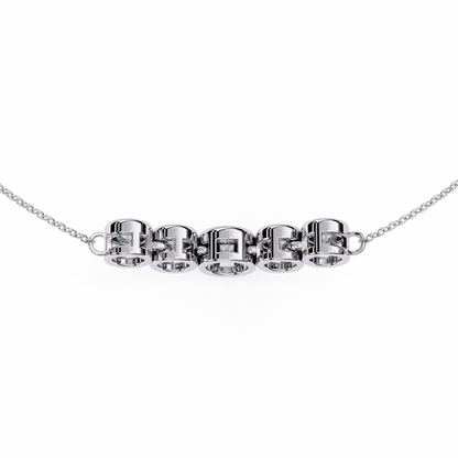 The Empress Five-Stone Graduated Bar Pendant- 0.26 Ct Round Cut Diamonds
