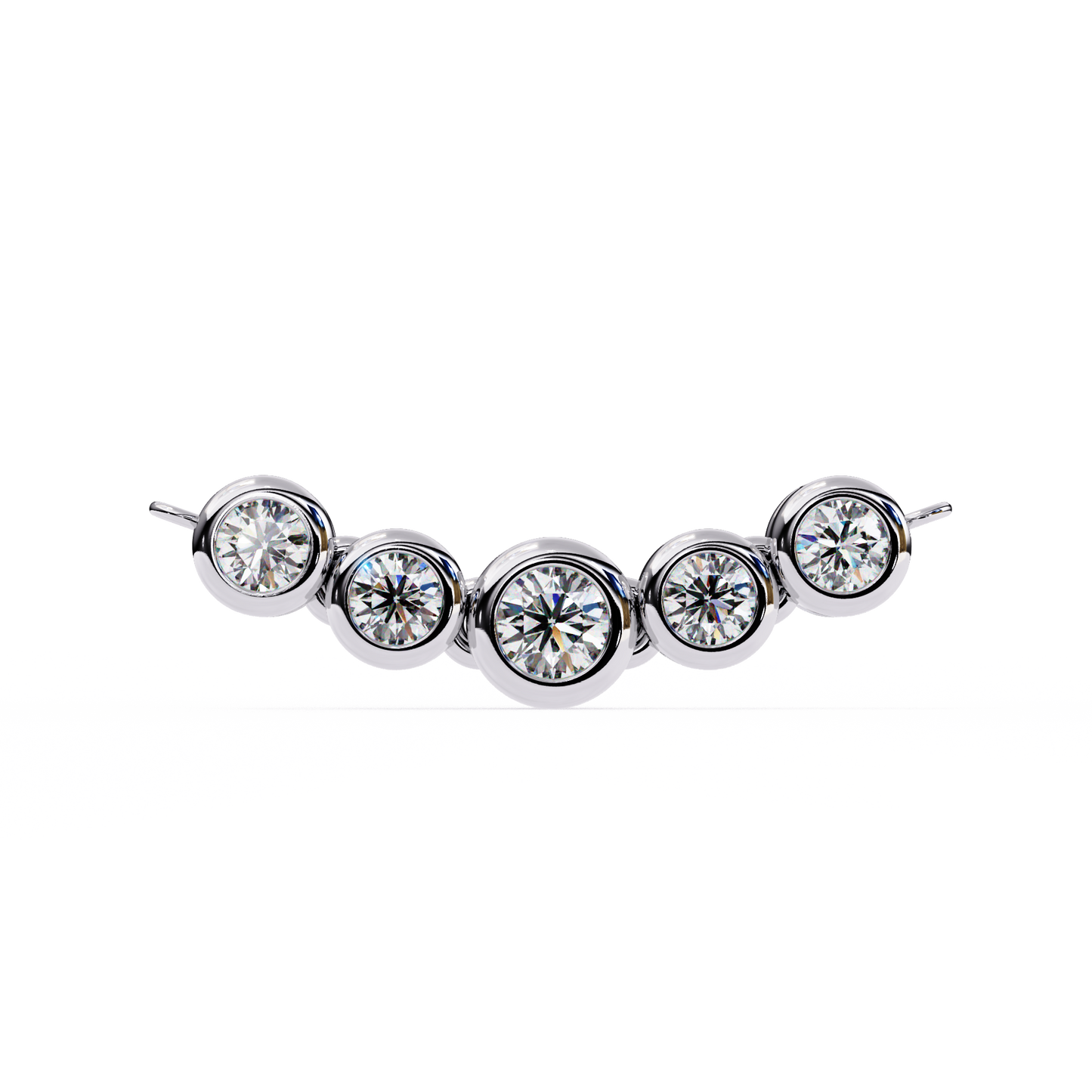 The Empress Five-Stone Graduated Bar Pendant- 0.26 Ct Round Cut Diamonds