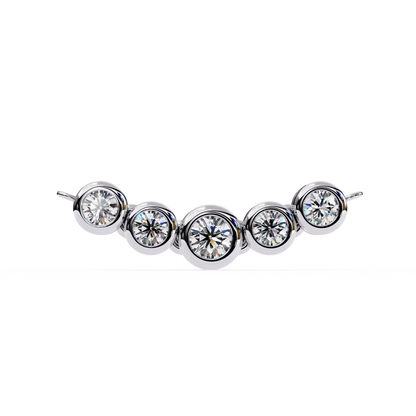 The Empress Five-Stone Graduated Bar Pendant- 0.26 Ct Round Cut Diamonds