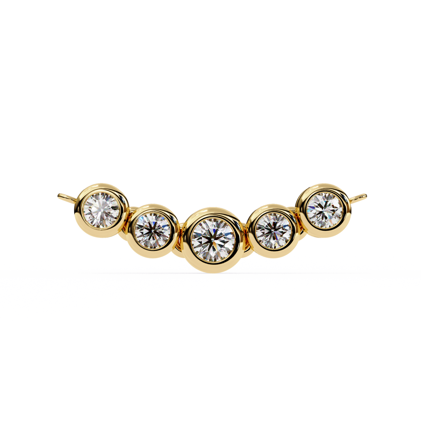 The Empress Five-Stone Graduated Bar Pendant- 0.26 Ct Round Cut Diamonds