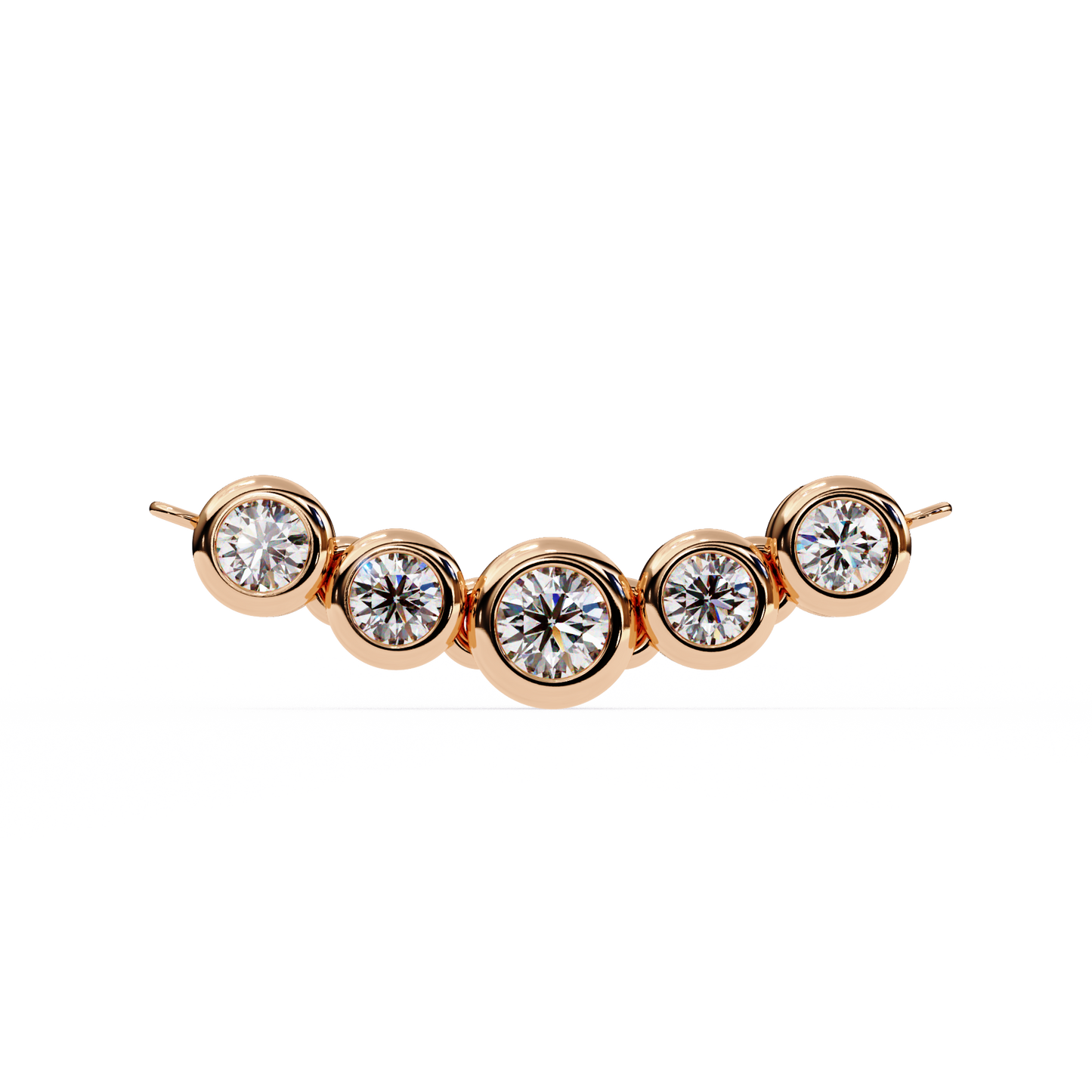 The Empress Five-Stone Graduated Bar Pendant- 0.26 Ct Round Cut Diamonds