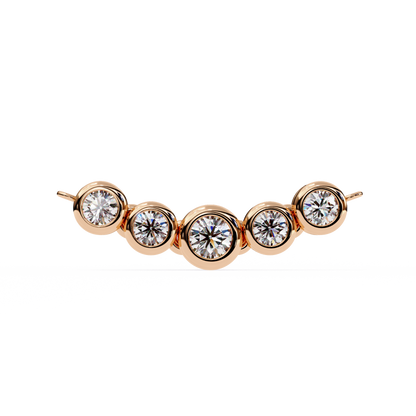 The Empress Five-Stone Graduated Bar Pendant- 0.26 Ct Round Cut Diamonds