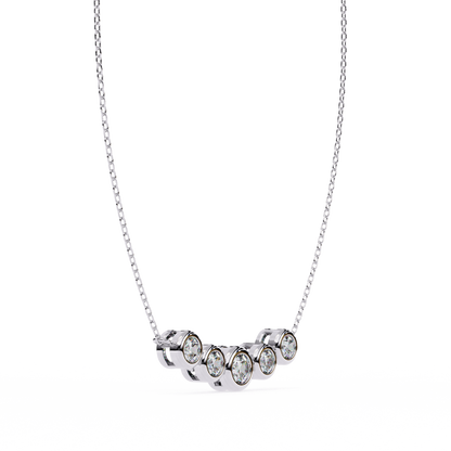 The Empress Five-Stone Graduated Bar Pendant- 0.26 Ct Round Cut Diamonds