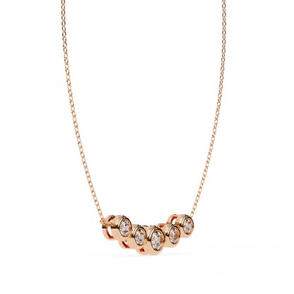 The Empress Five-Stone Graduated Bar Pendant- 0.26 Ct Round Cut Diamonds
