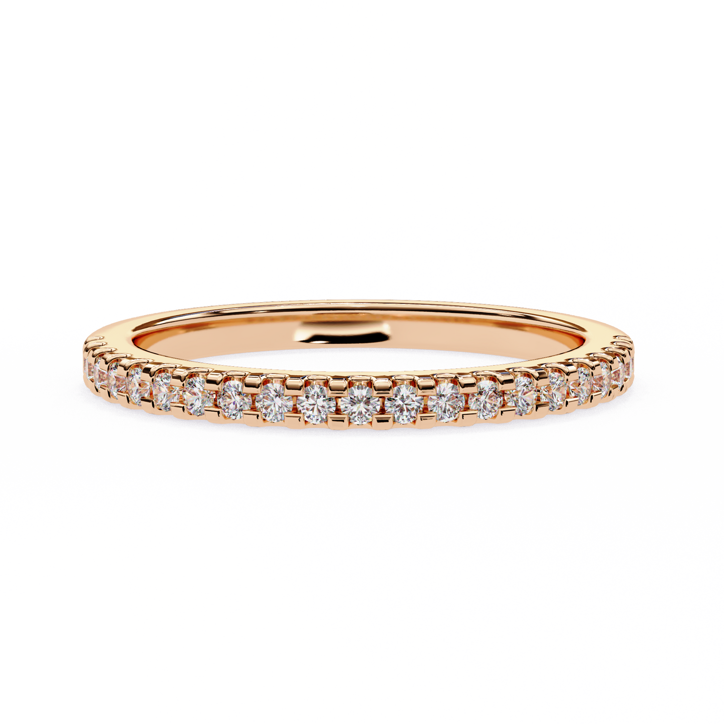 (0.22 CTW) Round Brilliant Diamond Shared-Prong Eternity Ring in Yellow Gold