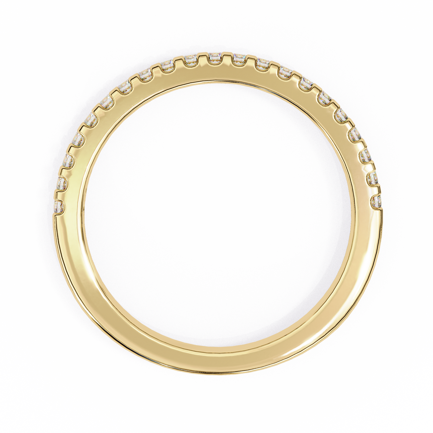 (0.22 CTW) Round Brilliant Diamond Shared-Prong Eternity Ring in Yellow Gold