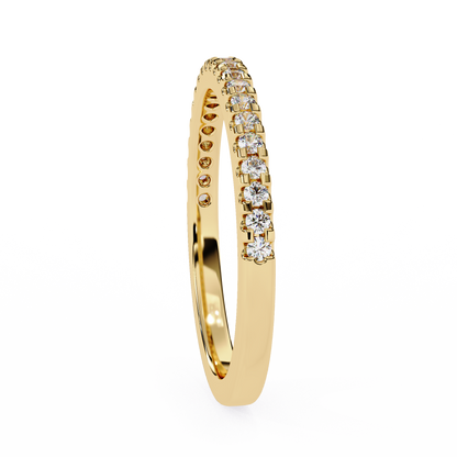 (0.22 CTW) Round Brilliant Diamond Shared-Prong Eternity Ring in Yellow Gold