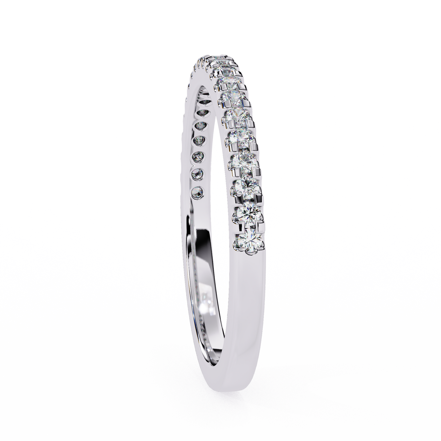 (0.22 CTW) Round Brilliant Diamond Shared-Prong Eternity Ring in Yellow Gold