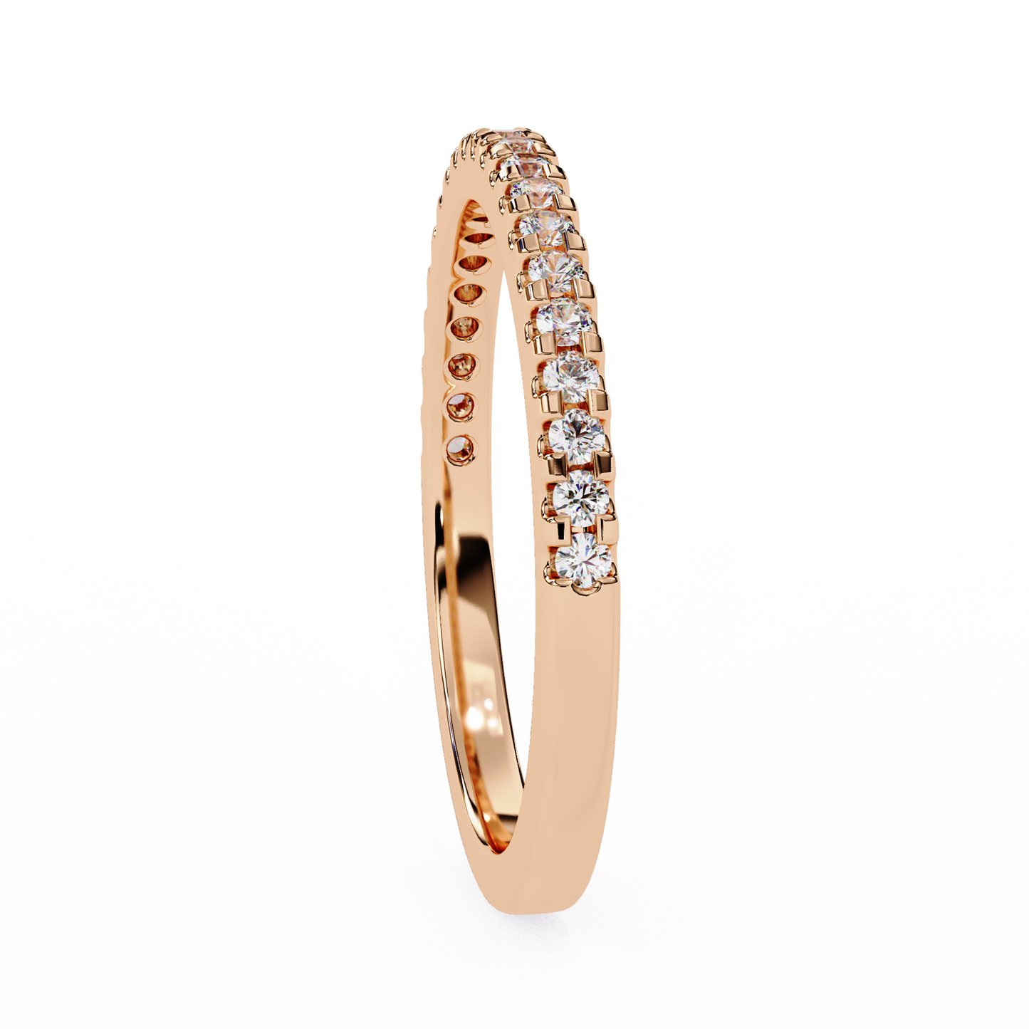 (0.22 CTW) Round Brilliant Diamond Shared-Prong Eternity Ring in Yellow Gold