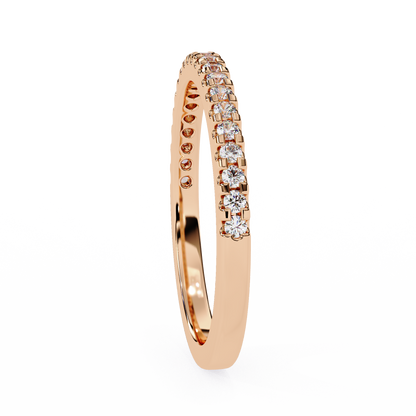 (0.22 CTW) Round Brilliant Diamond Shared-Prong Eternity Ring in Yellow Gold