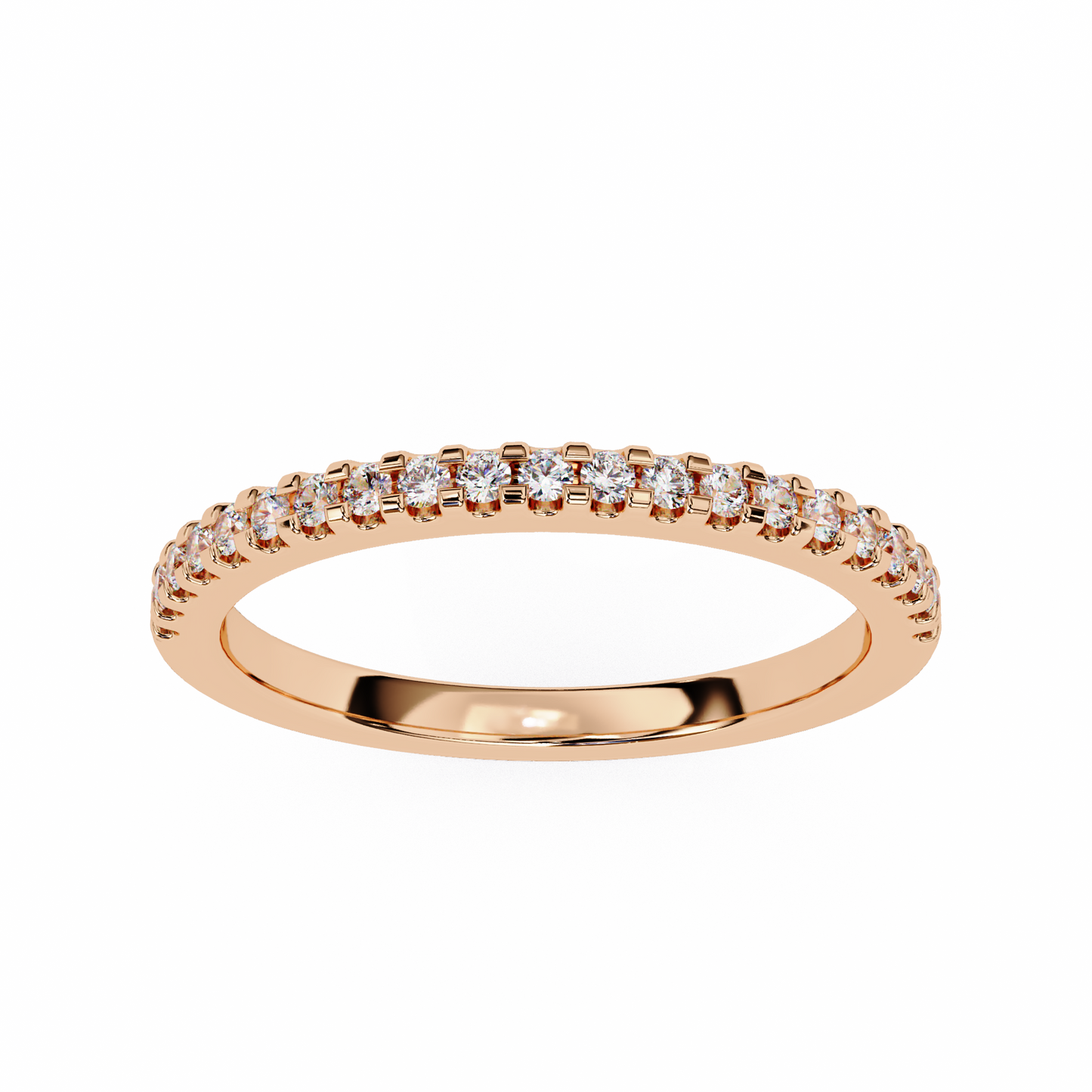 (0.22 CTW) Round Brilliant Diamond Shared-Prong Eternity Ring in Yellow Gold