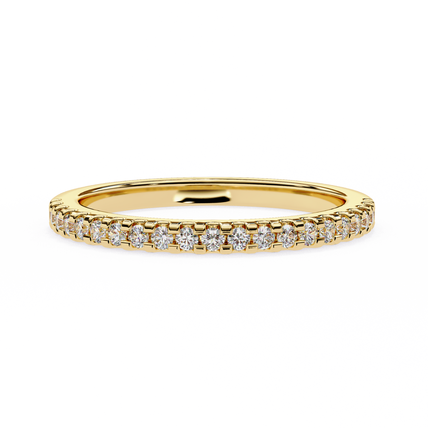 (0.22 CTW) Round Brilliant Diamond Shared-Prong Eternity Ring in Yellow Gold