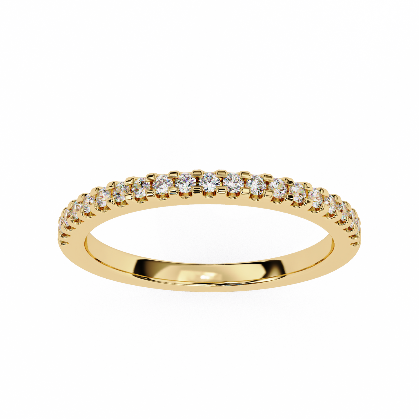 (0.22 CTW) Round Brilliant Diamond Shared-Prong Eternity Ring in Yellow Gold