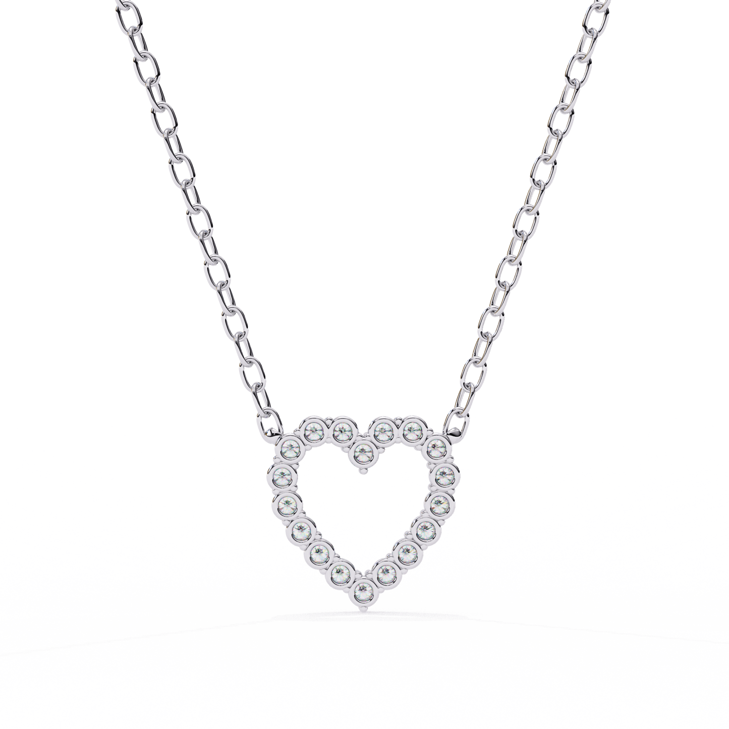 0.37ct Brilliant-Cut Diamond Pavé Heart Pendent Necklace in Yellow Gold Vermeil