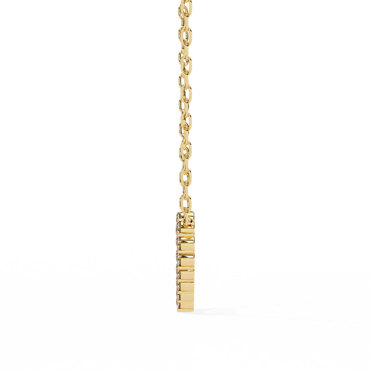 0.37ct Brilliant-Cut Diamond Pavé Heart Pendent Necklace in Yellow Gold Vermeil