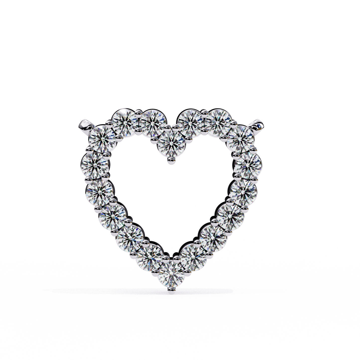 0.37ct Brilliant-Cut Diamond Pavé Heart Pendent Necklace in Yellow Gold Vermeil