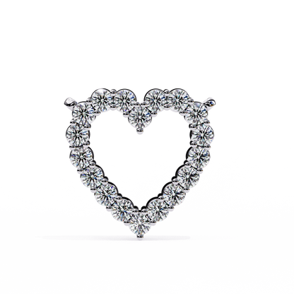 0.37ct Brilliant-Cut Diamond Pavé Heart Pendent Necklace in Yellow Gold Vermeil