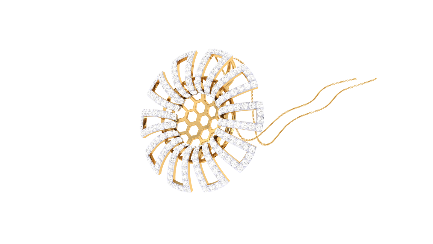 Honeycomb Radiance Pendent In Gold - 1.17 Ct Brilliant Diamonds