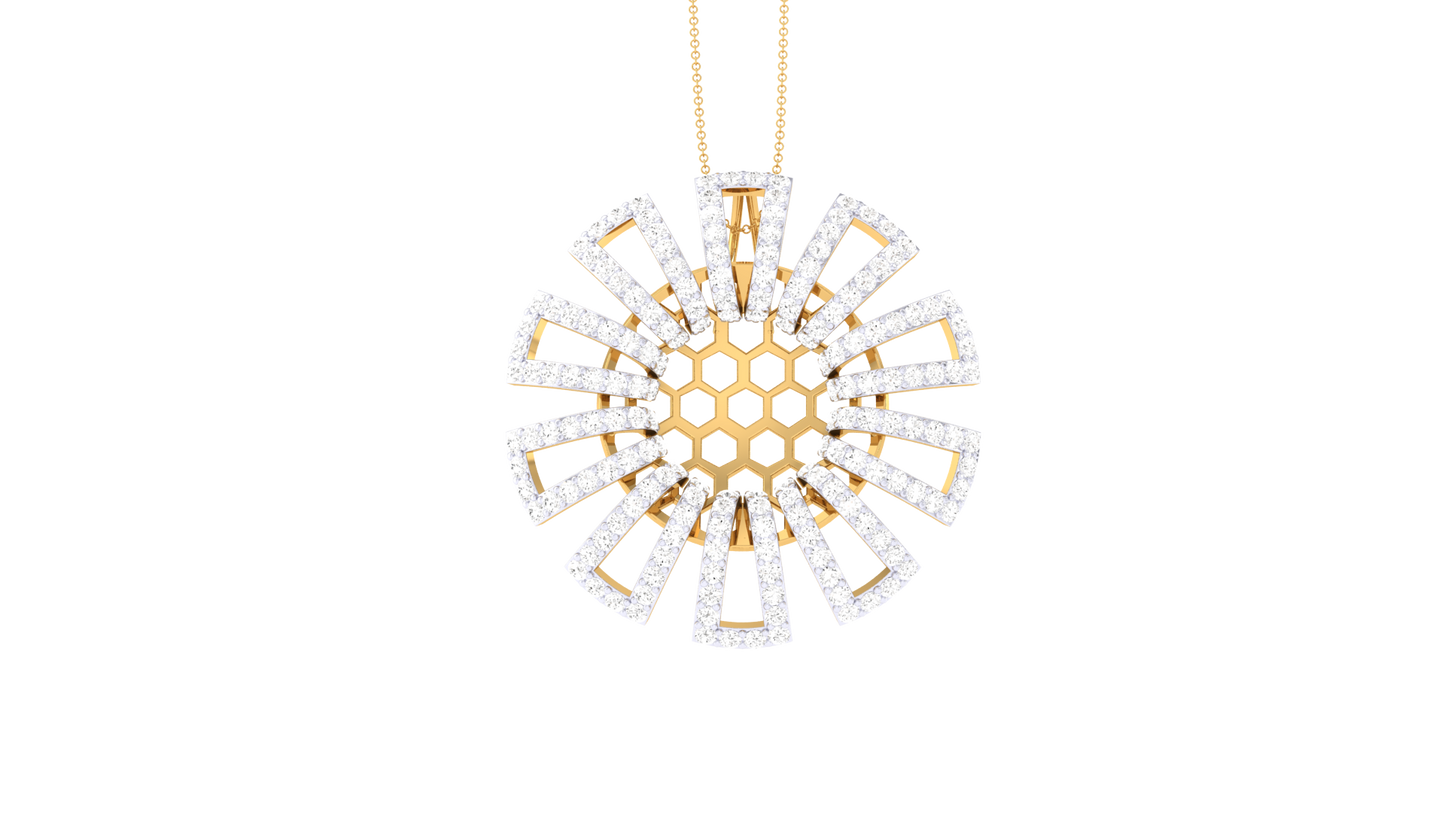 Honeycomb Radiance Pendent In Gold - 1.17 Ct Brilliant Diamonds