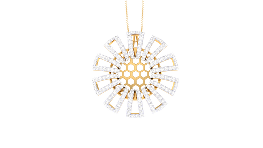 Honeycomb Radiance Pendent In Gold - 1.17 Ct Brilliant Diamonds