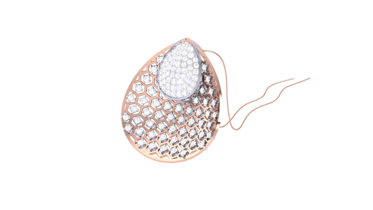 Woven Solitaire Gold Pendent - 0.95 Ct Briliant Cut Diamonds