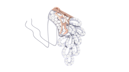 Feather-Inspired Geometric Diamond Pendant In Gold - 0.70 Ct Brilliant Cut