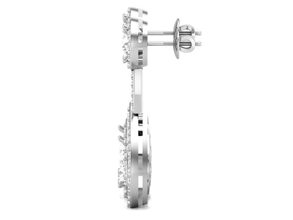 Teardrop Double Halo Drop Earrings In Rose Gold - 5.02 Ct Round Brilliant Cut Diamonds