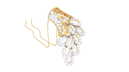 Feather-Inspired Geometric Diamond Pendant In Gold - 0.70 Ct Brilliant Cut