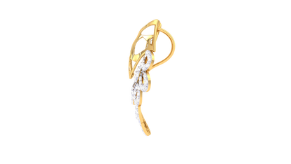 Feather-Inspired Geometric Diamond Pendant In Gold - 0.70 Ct Brilliant Cut