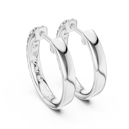 0.7 CTW Gold Inline Diamond Huggie Hoops Earrings