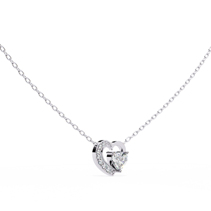 Heart-Shaped Diamond Pendant in Two-Tone Gold- 0.89 Ct
