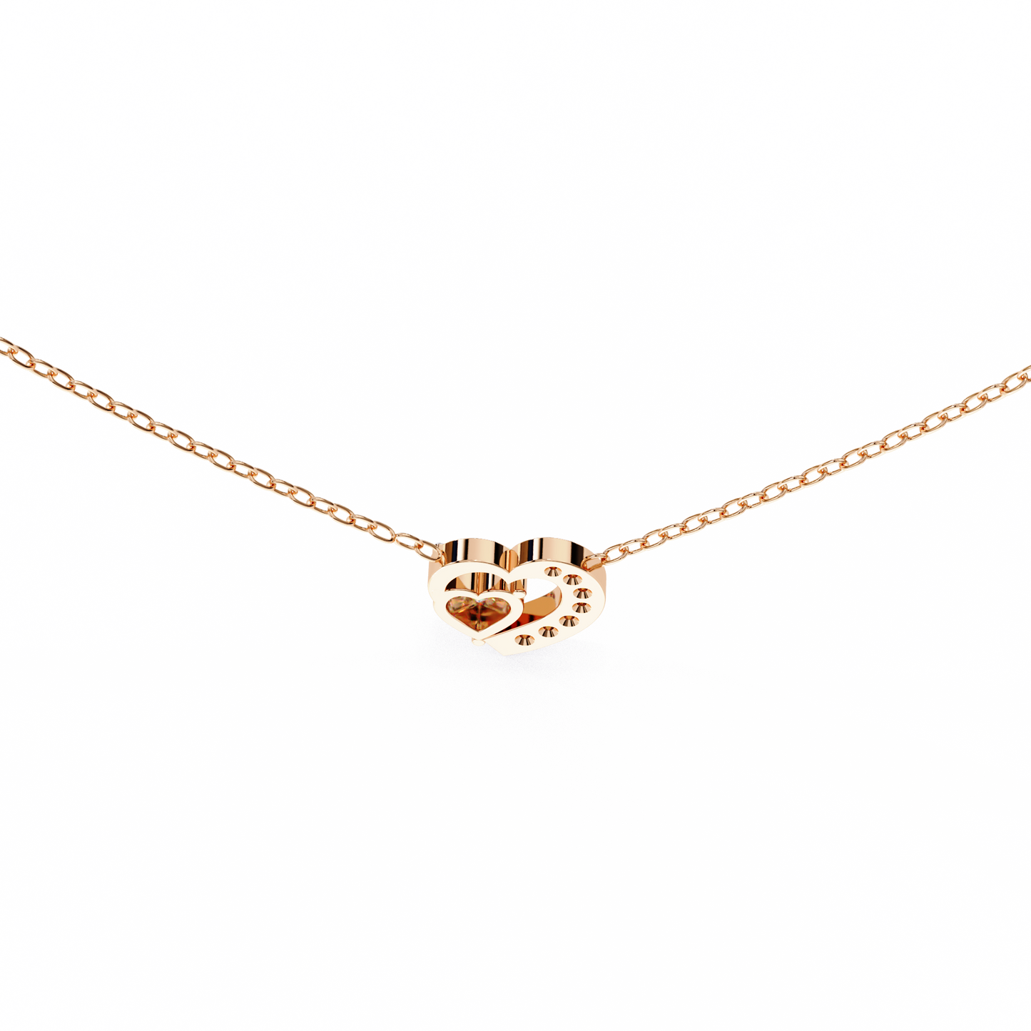 Heart-Shaped Diamond Pendant in Two-Tone Gold- 0.89 Ct