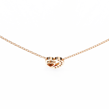 Heart-Shaped Diamond Pendant in Two-Tone Gold- 0.89 Ct