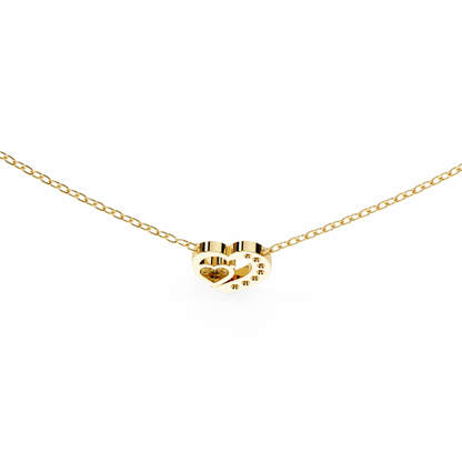 Heart-Shaped Diamond Pendant in Two-Tone Gold- 0.89 Ct