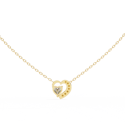 Heart-Shaped Diamond Pendant in Two-Tone Gold- 0.89 Ct