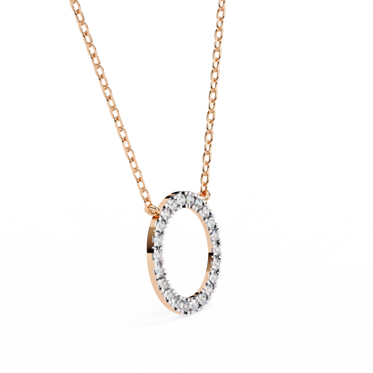 Eternal Radiance – 0.34ct Diamond Circle Pendant in Two-Tone Gold