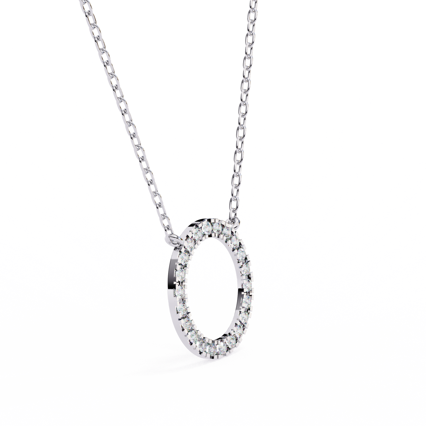 Eternal Radiance – 0.34ct Diamond Circle Pendant in Two-Tone Gold