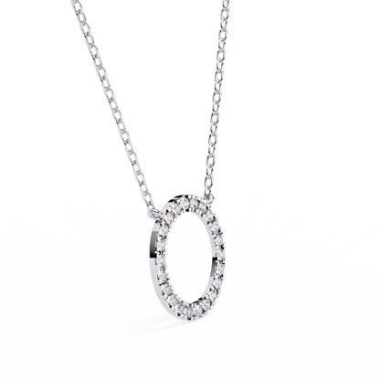 Eternal Radiance – 0.34ct Diamond Circle Pendant in Two-Tone Gold