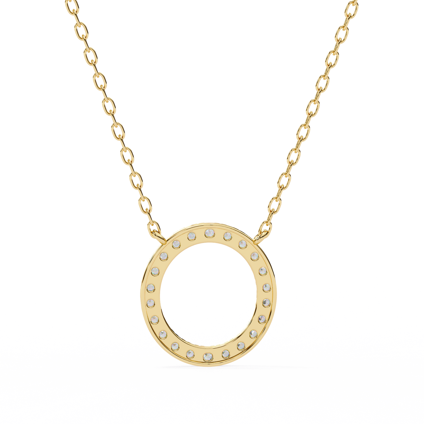 Eternal Radiance – 0.34ct Diamond Circle Pendant in Two-Tone Gold