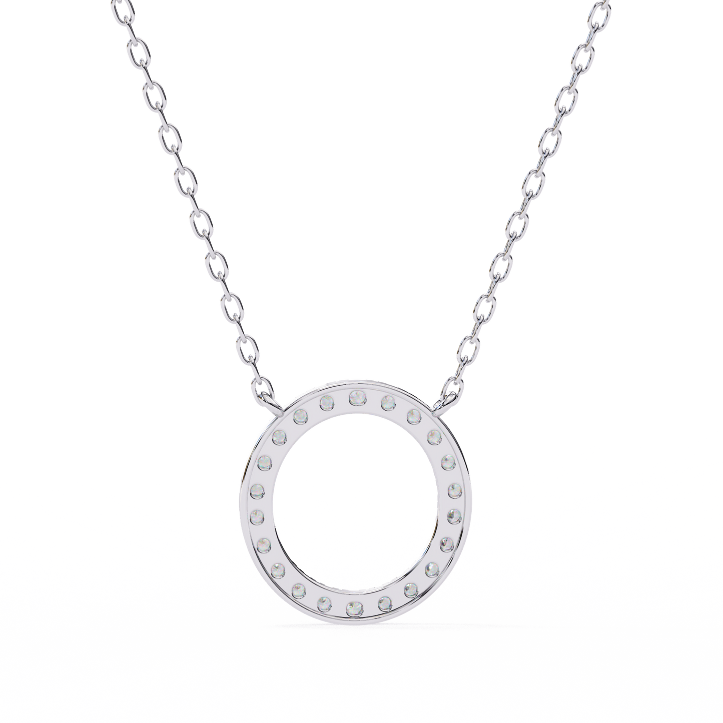 Eternal Radiance – 0.34ct Diamond Circle Pendant in Two-Tone Gold