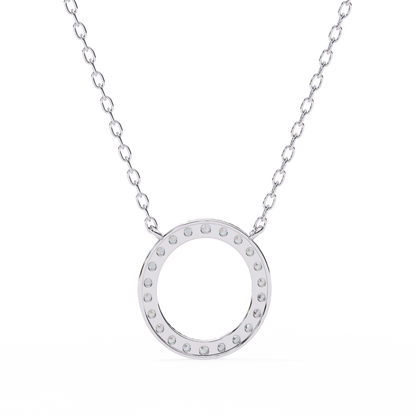 Eternal Radiance – 0.34ct Diamond Circle Pendant in Two-Tone Gold