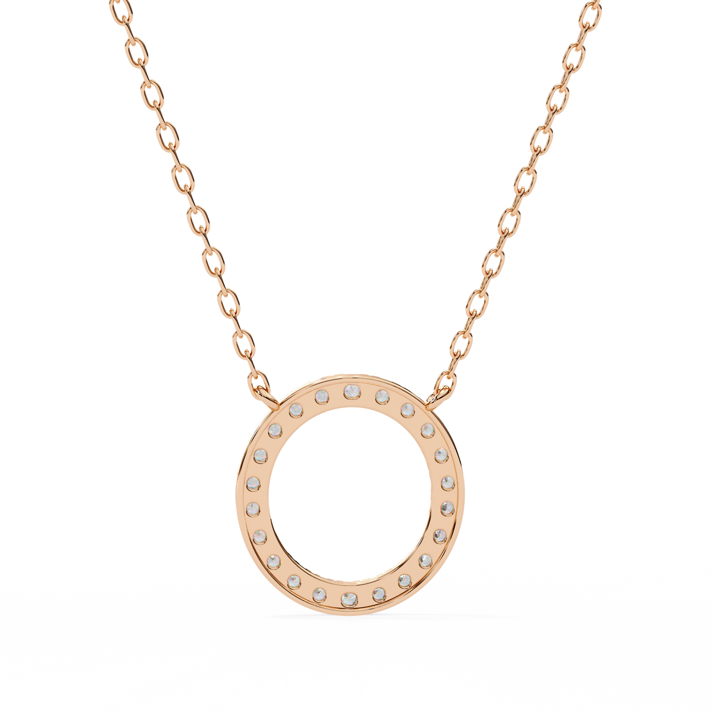 Eternal Radiance – 0.34ct Diamond Circle Pendant in Two-Tone Gold