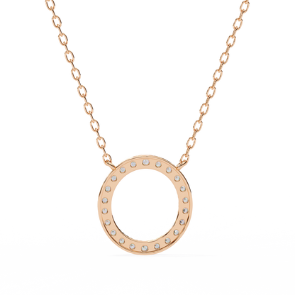 Eternal Radiance – 0.34ct Diamond Circle Pendant in Two-Tone Gold