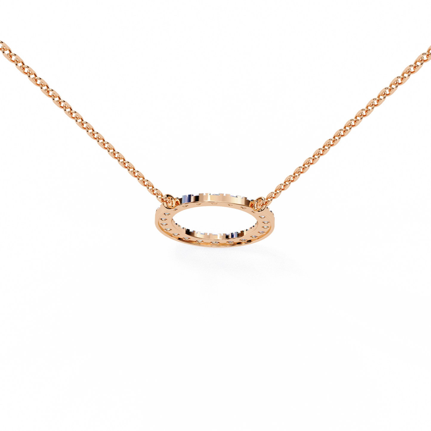 Eternal Radiance – 0.34ct Diamond Circle Pendant in Two-Tone Gold