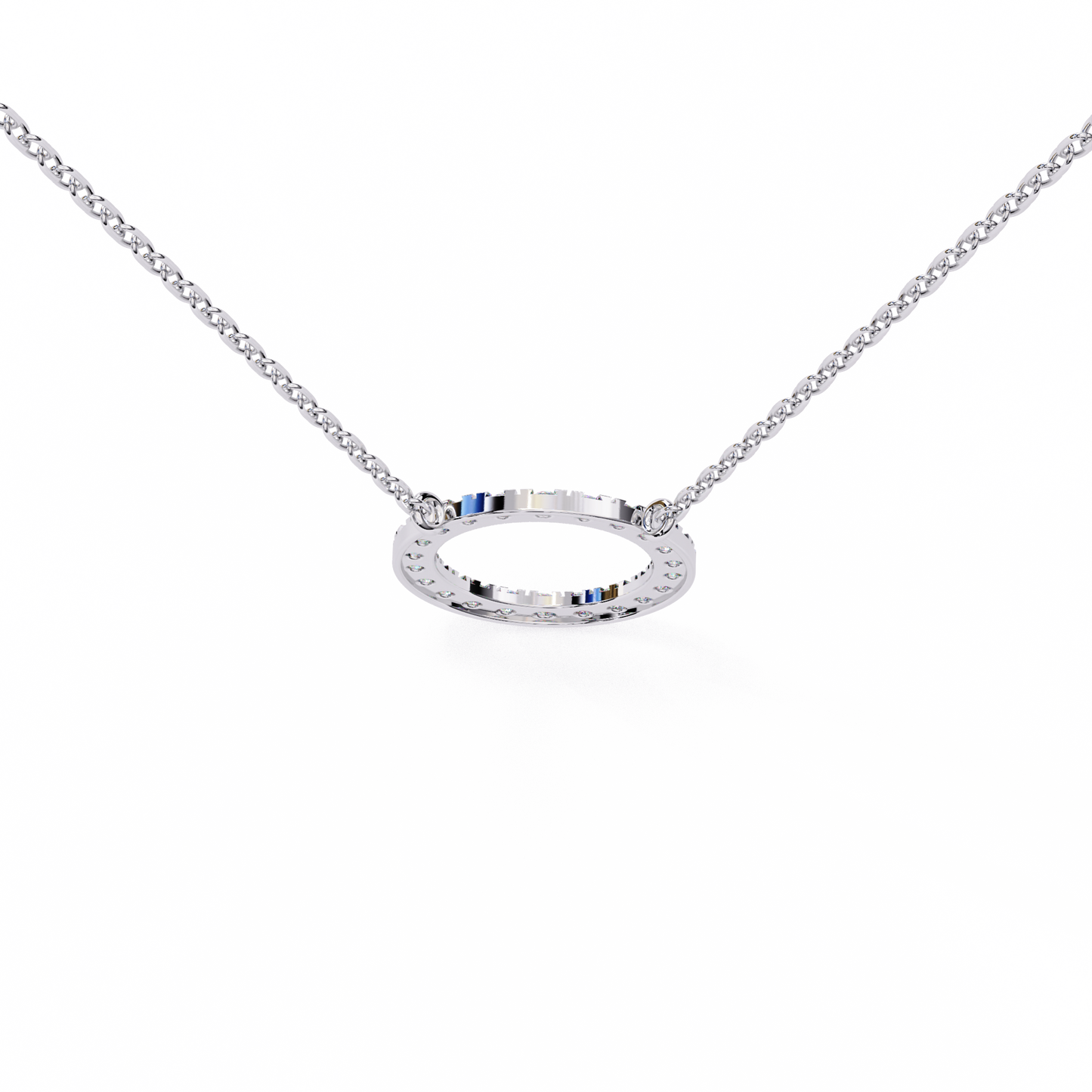 Eternal Radiance – 0.34ct Diamond Circle Pendant in Two-Tone Gold